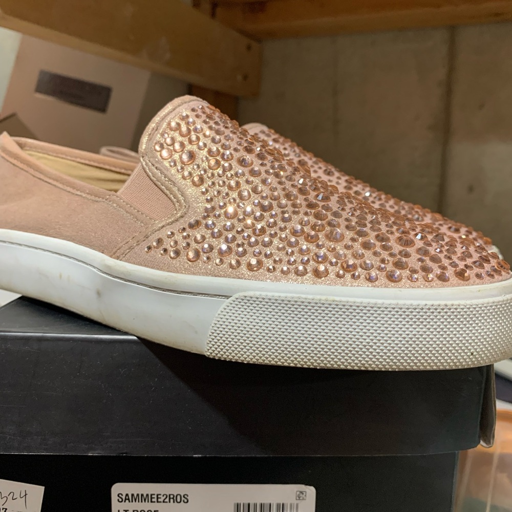 INC International Concepts Blush Rhinestone Slip-On Sneakers